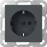 Gira System 55 SCHUKO lizdas su atlenkiamu dangteliu, antracito spalvos 418028