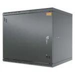 IT-BUDGET TAUNUS 9U 19 colių sieninis spintelė, 450 mm gylio, vientisos plieno durelės, rakinama, juoda 90ITB19945MS
