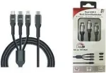 IWH USB įkrovimo kabelis USB-C, Micro-USB, Apple Lightning, 1,2 m, juodas 019057