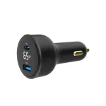 Automobilinis USB įkroviklis 2 prievadai / TA-UC-AC2PD30LCD-CAR01 GEMBIRD