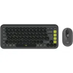 Belaidis klaviatūros ir pelės rinkinys Logitech POP ICON COMBO Swiss, Grafit/Green, Bluetooth, 920-013275