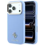 Guess GUE005538 Saffiano Small 4G & Classic Logo apsauginis MagSafe dėklas iPhone 18 Pro / 17 Pro, &scaron;viesiai mėlynas