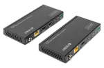 DIGITUS DS-55508 4K HDBaseT HDMI siųstuvo ir imtuvo rinkinys, 150 m, 4K/60Hz, 18 Gbps, YUV 4:4:4, HDR, PoC, RS-232, IR