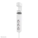 Neomounts DS22-840WH6 stalinis ki&scaron;tukinis lizdas su spaustuku, USB-C ir USB-A prievadais &ndash; greitas įkrovimas