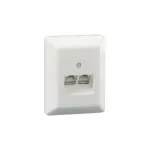 Rutenbeck UAE 8/8 (8/8) Ap rw - Wanddose - CAT 3 - RJ-45 X 2 - Pure White, RAL 9010 (Packung mit 10)