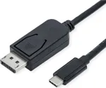 Vaizdo kabelio adapteris ROLINE 11.04.5836 2m DisplayPort USB Type-C juodas