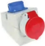 Pramoninis ki&scaron;tukinis lizdas Bachmann 910.002, 5P, 400 V, 16 A, IP44, polikarbonatas, mėlyna/raudona/balta