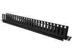 Dėžutė kabeliams Alantec PK008 sieninis organizatorius 1U juoda metalas/plastikas
