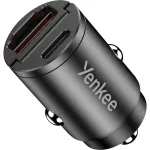 Automobilinis kroviklis YENKEE CAR 02 Power Delivery 30W su USB-A ir USB-C prievadais