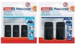 tesa Powerstrips Haken LARGE Rechteck, schwarz aus hochwertigem Kunststoff, mehrfach verwendbar mit - 1 St&uuml;ck (58279-00000-20)
