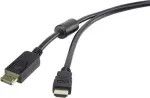 DisplayPort į HDMI laidas Renkforce 5 m &ndash; skaitmeninis garso ir vaizdo ry&scaron;ys