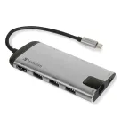 Verbatim 49142 USB-C dokas / prievadų replikatorius USB 3.2 Gen 1 Type-C juodas, sidabrinis