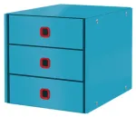 Leitz Click & Store Cosy stalčius su 3 stalčiais, mėlynas, kartonas, 286 mm, 358 mm, 282 mm