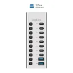 USB 3.2 Gen1 10 prievadų USB-A/C &scaron;akotuvas su atskirais jungikliais