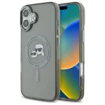 Karl Lagerfeld KLHMP16MHLSKCK Hardcase IML Metal Karl & Choupette Head MagSafe, skirta Apple iPhone 16 Plus 6.7 inch, juodas