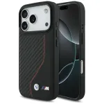 BMW M Carbon Line & Logo MagSafe dėklas, skirtas Apple iPhone 17 Pro, raudonas