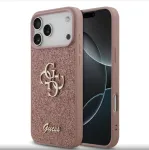 Guess Fixed Glitter Big 4G Dėklas, skirta iPhone 17 Pro Max (Rožinis)