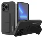 Wozinsky Silicone Case with Kickstand for Apple iPhone 13 Pro, juoda