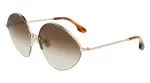 Victoria Beckham VB220S-702 Moteri&scaron;ki dideli kvadratiniai akiniai nuo saulės auksiniai rudi gradientiniai 64 mm
