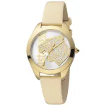 JUST CAVALLI moteri&scaron;kas laikrodis JC1L210L0015 32mm sidabrinis ciferblatas rudas odinis dirželis