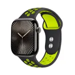 Crong Duo Sport Band, skirta Apple Watch 38/40/41/42 mm (Juoda/Žalia)