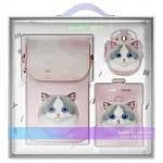 Nimmy 3-in-1 Phone Crossbody Bag, Wallet & Tracker Holder Set - Pink Big Eyed Pet 2.0 Cat