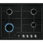 Electrolux EGS6424K Juoda įmontuojama 60 cm dujinė kaitlentė 4 zonos