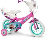 Huffy Gabbys 12 G mergaičių dviratis &ndash; 12 colių su &scaron;oniniais ratukais, krep&scaron;iu ir juostelėmis, rožinis (22375W)