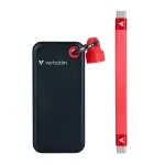 Verbatim Pocket SSD 256GB USB 3.2 Gen 2 Type-C i&scaron;orinis kietojo būsenos diskas juodas/raudonas (32417)
