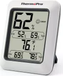 ThermoPro TP50 skaitmeninis termo-higrometras su dideliu LCD ekranu, patalpų termometras ir drėgmės matuoklis, Max/Min įra&scaron;ai, komforto indikatorius, stalinis ir magnetinis tvirtinimas