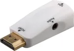 Wentronic Goobay kompakti&scaron;kas HDMI į VGA adapteris su garsu - HDMI male į VGA female + 3,5 mm lizdas, 1080p, juodas 44793