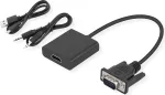 SECOMP STANDARD VGA + audio į HDMI adapterio kabelis, 0,23 m, juodas S3211