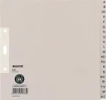 LEITZ Tauenpapier registro skirtukai, A-Z, A4, pusės auk&scaron;čio, 20 dalių, pilki, 100 gsm, 80 mm perforacija, su skylių sutvirtinimu (6095-00-85)