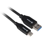 USB 3.2 Gen 2 laidas, USB-A ki&scaron;tukas > USB-C ki&scaron;tukas (juodas, 0,5 m)