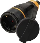 Sygonix SY-6618484 Schuko apsauginė kontaktinė mova TPE PC 250 V/AC juoda oranžinė IP44