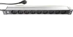LIEBERNETZ Silence Rack 19 inch 9 vietų maitinimo juosta, 2 m kabelis, juoda/sidabrinė 90LNSDL199S