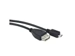 USB 2.0 laidas LANBERG OEM-0006 &mdash; USB A į Micro-USB B, 0,15 m, juodas