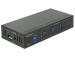 Delock 63309 i&scaron;orinis pramoninis USB &scaron;akotuvas, 4 x USB 3.0 Type-A, 15 kV ESD apsauga, metalinis korpusas, pritvirtinamas prie sienos