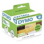 DYMO Autenti&scaron;ki LabelWriter dideli adresų lipdukai | 36 mm x 89 mm | Juodas spausdinimas ant skaidrių lipdukų | 2 ritiniai po 130 (260 lengvai nuimamų lipdukų) | Lipnūs | LabelWriter etikečių spausdintuvams