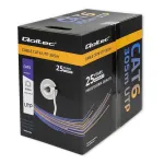 Qoltec 50359 Cat.6 UTP kabelis tinklo montavimui, 305 m, pilkas, PVC