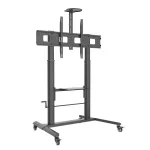 Techly ICA-TR230 televizoriaus vežimėlis ant ratukų 52&ndash;110 colių ekranams, reguliuojamas auk&scaron;tis 1550&ndash;1820 mm, VESA iki 1200x600, 120 kg, 2 lentynos, juodas