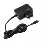 Akyga AK-ND-80 USB-C GaN ne&scaron;iojamojo kompiuterio maitinimo adapteris 45 W, PD 3.0, 5&ndash;20 V, 1,8 m laidas, juodas