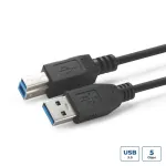 MicroConnect USB3.0AB5B USB-A &ndash; USB-B kabelis, USB 3.2 Gen 1, ki&scaron;tukas&ndash;ki&scaron;tukas, 5 m, juodas