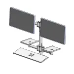 Sieninis stovas su dviem tvirtinimo rankomis Ergonomic Solutions EET063-02