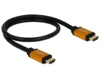 DeLOCK HDMI laidas, HDMI (M) į HDMI (M), 50 cm, triguba izoliacija, juodas, auksinis, 8K palaikymas