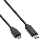 InLine USB 2.0 laidas, USB-C ki&scaron;tukas / Micro-B ki&scaron;tukas, juodas, 2 m