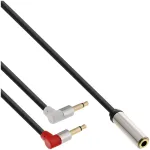 InLine Slim adapteris lėktuvo sėdynės garsui 2x 3.5 mm ki&scaron;tukas į 1x lizdą, 1 m
