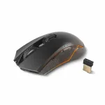 Pelė Lexip Ar18 &ndash; belaidė žaidimų pelė su keraminiais slydikliais, de&scaron;inei rankai, optinė, RF belaidis + USB A, 4800 DPI, juoda