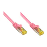 RJ45 jungiamasis laidas su Cat.7 neapdorotu kabeliu ir užrakto apsauga (RNS&reg;), S/FTP, PiMF, halogenų neturintis, 600MHz, OFC, rausvai violetinis, 1,5m, Good Connections&reg; (8070R-015M)