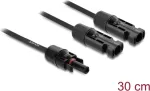 DELOCK saulės skirstymo laidas 2x ki&scaron;tukas į 1x lizdas 30 cm juodas (89298)